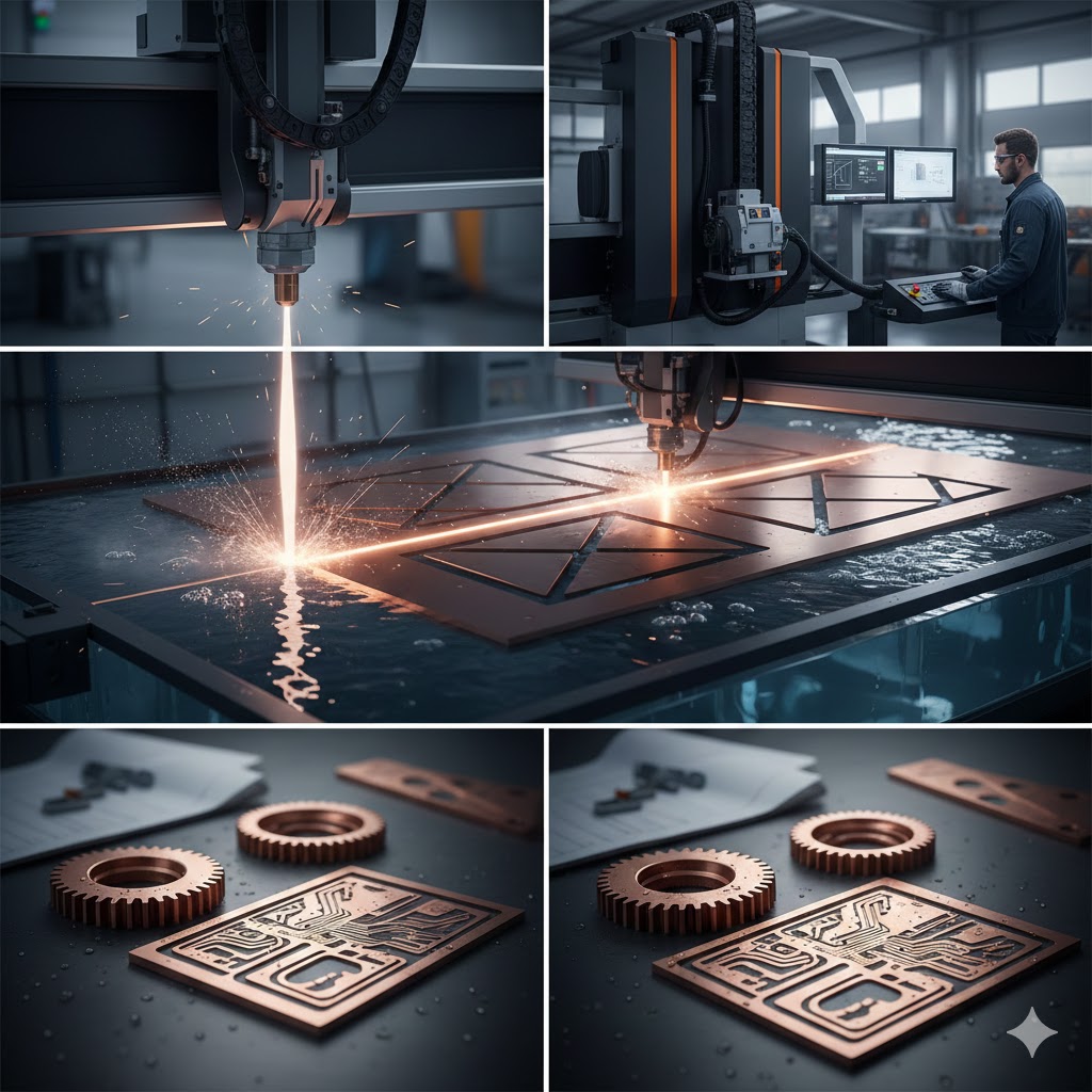 برش مس با واترجت