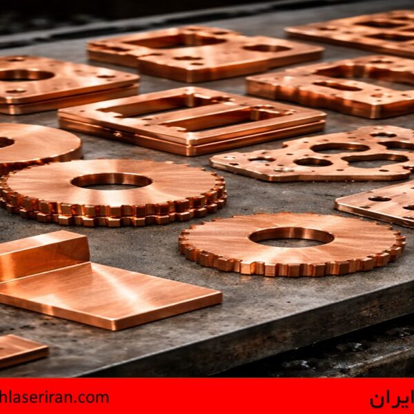 برش لیزر مس ۶ میلی‌متر با لیزر فایبر و گاز نیتروژن