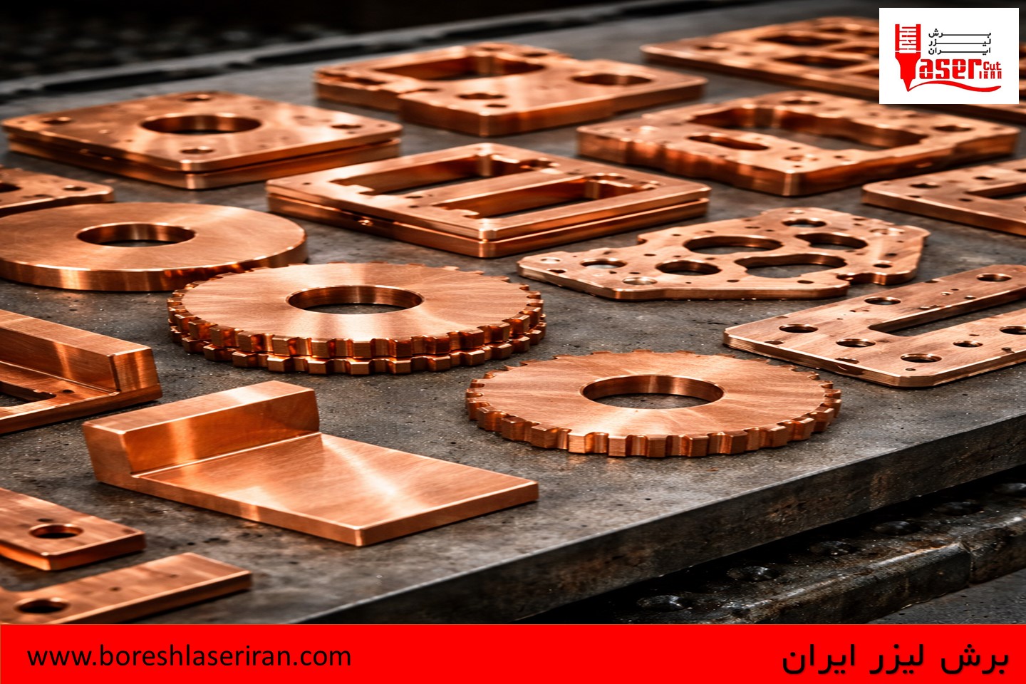 برش لیزر مس ۶ میلی‌متر با لیزر فایبر و گاز نیتروژن